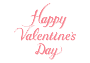 「Happy Valentine's Day（バレンタインデー）」のカリグラフィー文字