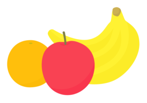 フルーツ（リンゴ・バナナ・オレンジの果物）