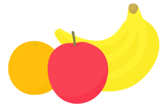 フルーツ（リンゴ・バナナ・オレンジの果物）