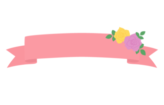 
見出しリボン枠（バラの花）
