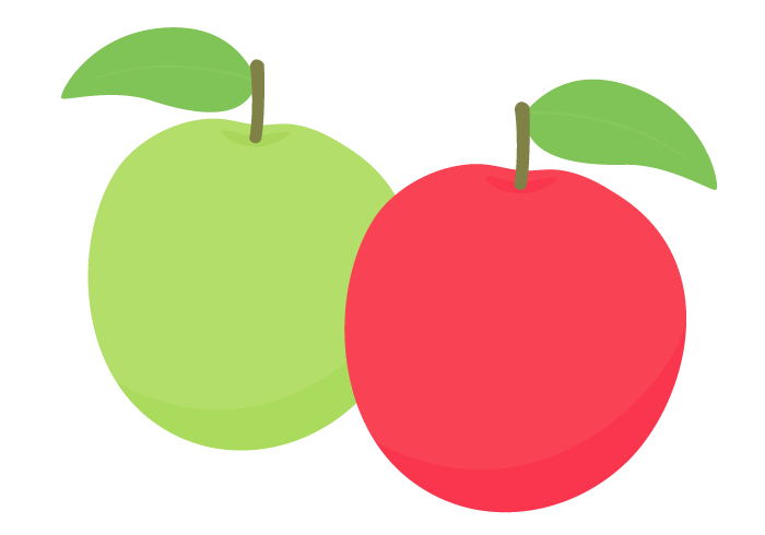 赤リンゴ（林檎）と青リンゴ（林檎）