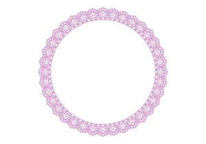 レース模様の円形フレーム