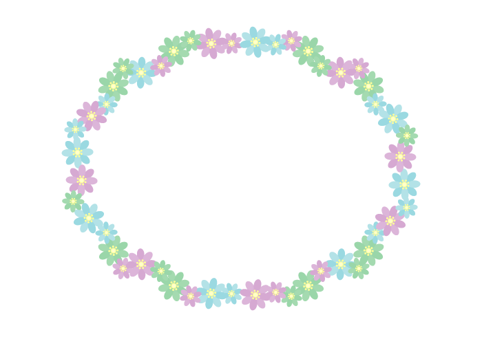 抽象的な花の楕円形フレーム