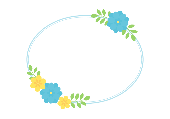 抽象的な花の楕円形フレーム
