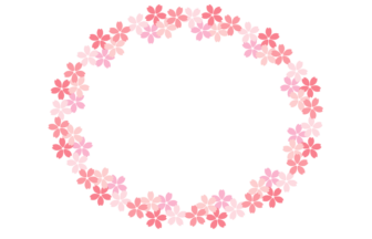 サクラ（桜柄）の楕円形フレーム