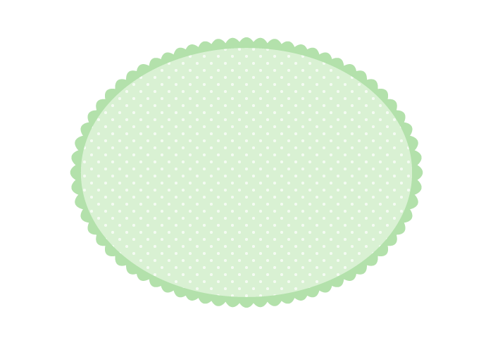 楕円形フレーム（黄緑色の水玉模様）