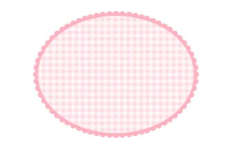 楕円形フレーム（ピンク色のギンガムチェック模様）