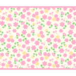 長方形フレーム（ピンク色の小花柄）