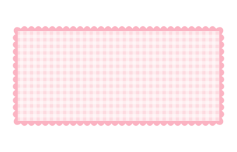 長方形フレーム（ピンク色のギンガムチェック模様）