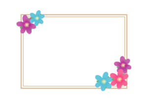 春の花の長方形フレーム（ユキワリソウ）