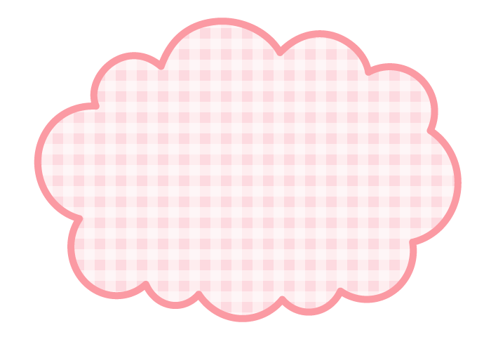 雲形フレーム（ピンク色のギンガムチェック模様）