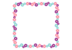 抽象的な花の正方形フレーム