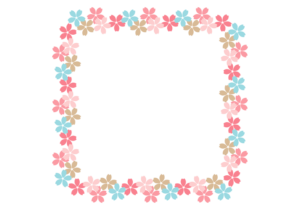 サクラ（桜柄）の正方形フレーム