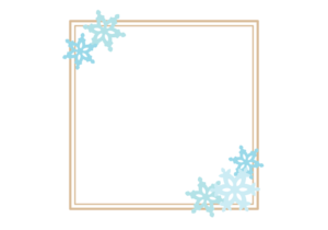 冬の正方形フレーム（雪の結晶）