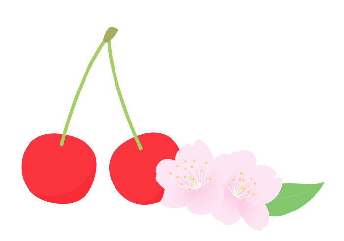 サクランボ（実と花）