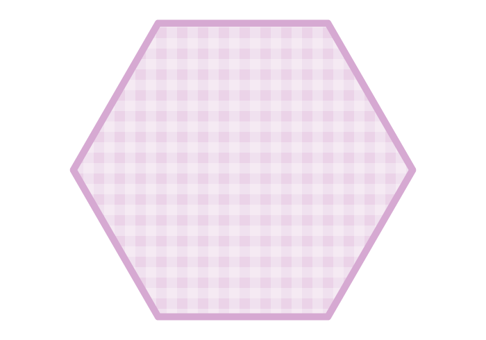 六角形フレーム（ギンガムチェック模様）