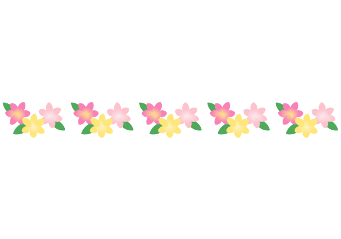 夏の飾り罫線（プルメリアの花）