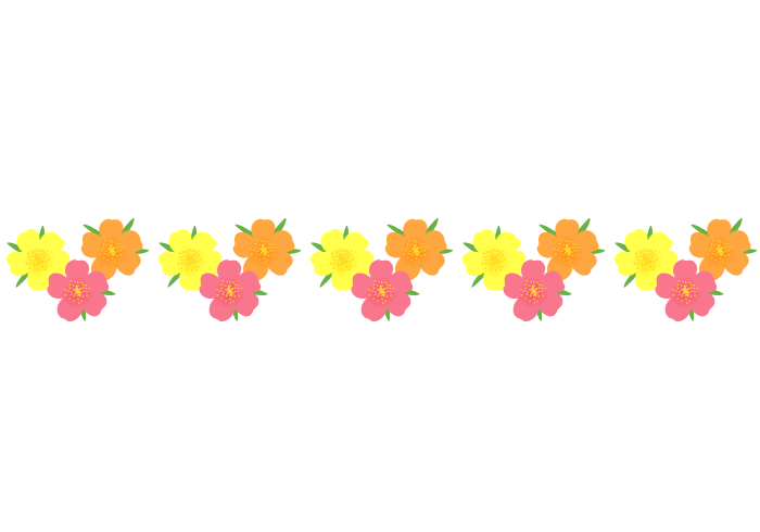 夏の飾り罫線（マツバボタンの花）