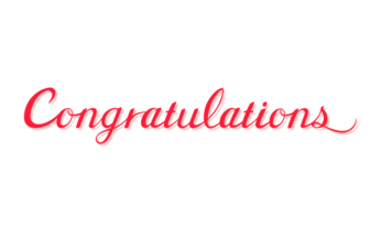 祝福「Congratulations」のカリグラフィー文字