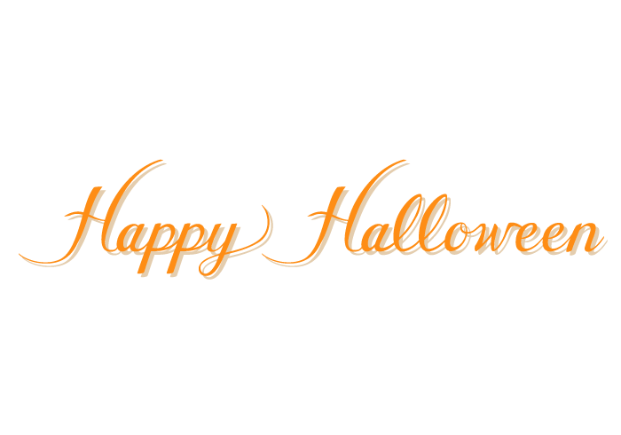 ハロウィン「Happy Halloween」のカリグラフィー文字