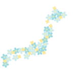 日本地図（花装飾ロゴ）