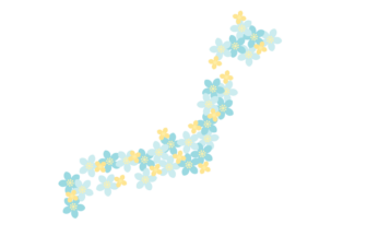 日本地図（花装飾ロゴ）