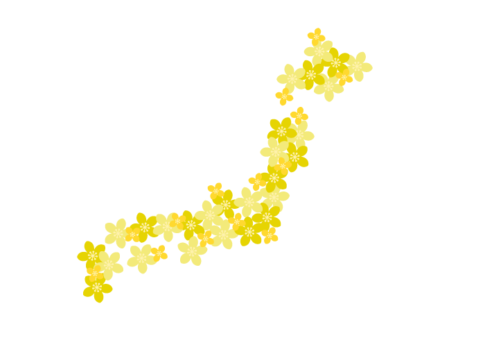 日本地図（花装飾ロゴ）