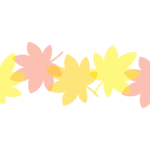 紅葉のカエデ（楓）形の分割枠（一文字フレーム）