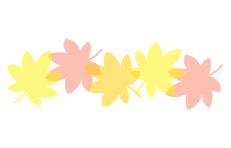 紅葉のカエデ（楓）形の分割枠（一文字フレーム）
