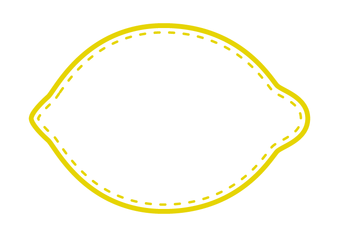 レモン形フレーム（ステッチ線）