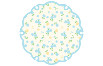 雪輪文様形フレーム（花模様：小花柄）