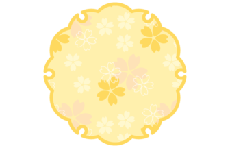 雪の輪文様形フレーム（和柄：桜文様）