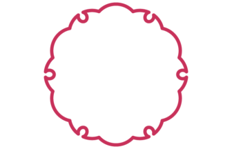 雪輪文様形フレーム（シンプル線）