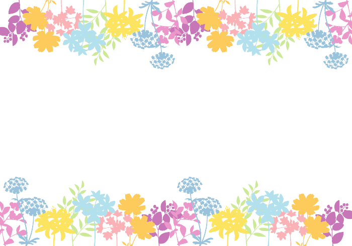 上下枠（花シルエット装飾）