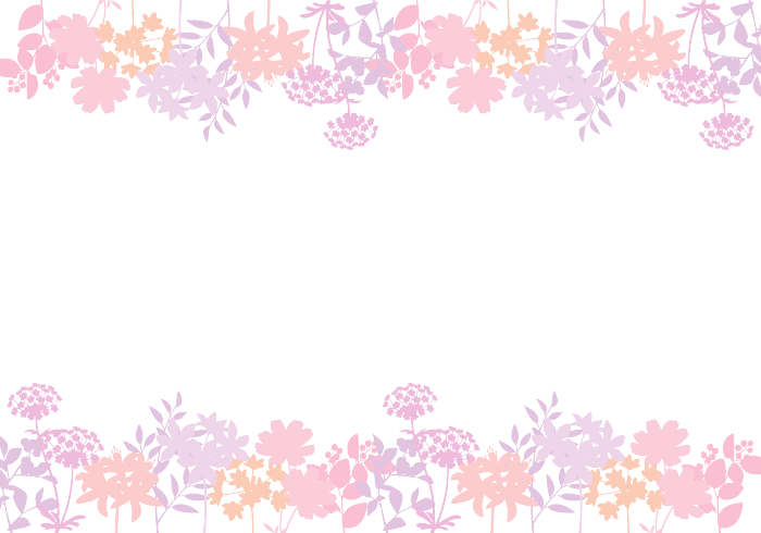 上下枠（花シルエット装飾）