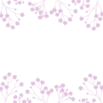 上下枠（花シルエット装飾）