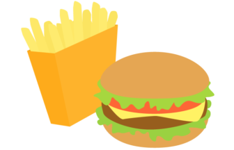 ハンバーガーとフライドポテト