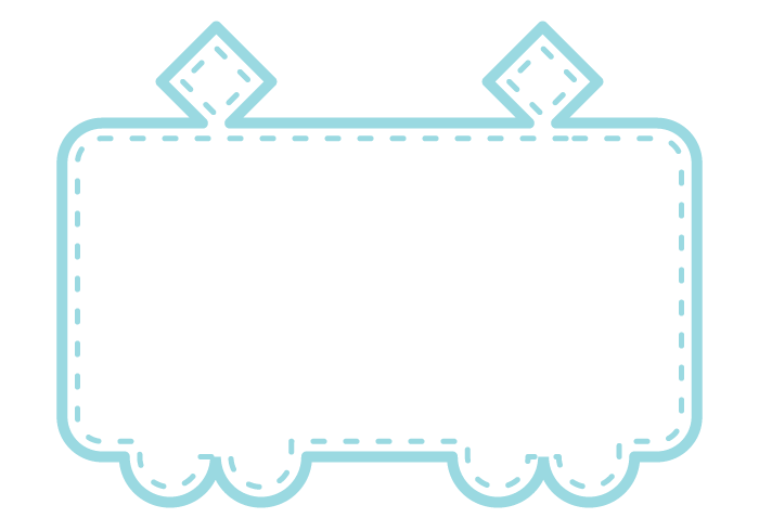 電車形フレーム（ステッチ線枠）