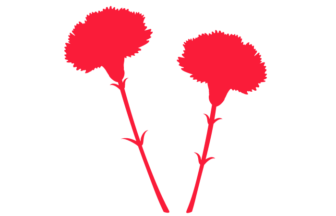 シルエットデザイン（カーネーション）