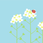 七十二候の蟄虫啓戸（ナズナとナナホシテントウ）