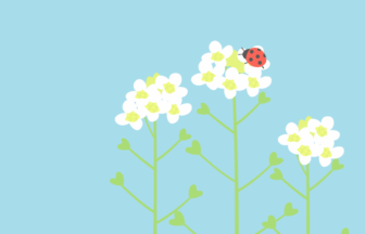 七十二候の蟄虫啓戸（ナズナとナナホシテントウ）