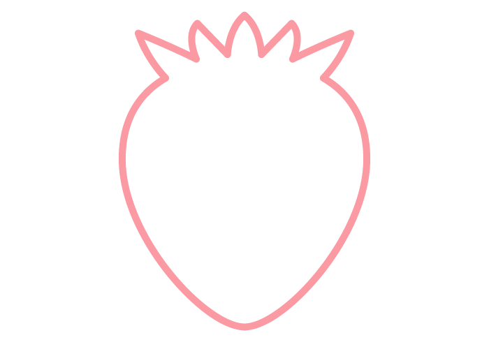 イチゴ形フレーム（シンプル線枠）