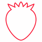 イチゴ形フレーム（シンプル線枠）