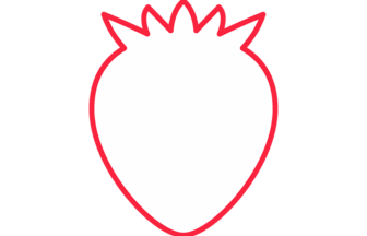 イチゴ形フレーム（シンプル線枠）