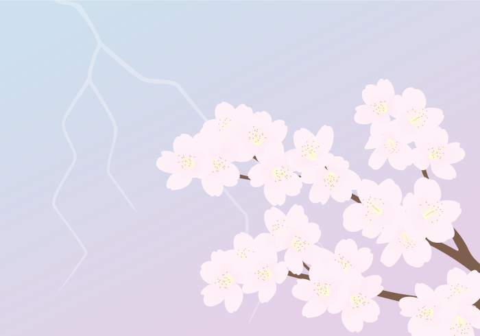 七十二候の雷乃発声（サクラと雷）