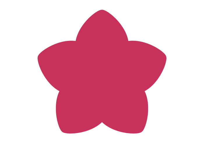 クリスマスローズ形フレーム（塗りつぶし枠）