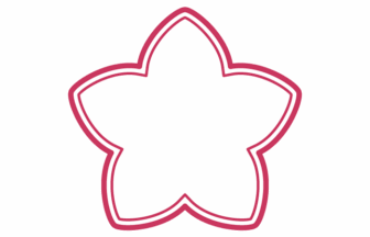 クリスマスローズ形フレーム（二重線枠）