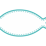 サカナ形フレーム（ステッチ線枠）