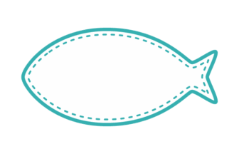 サカナ形フレーム（ステッチ線枠）