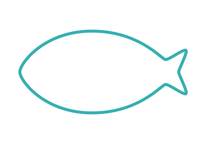 サカナ形フレーム（シンプル線枠）